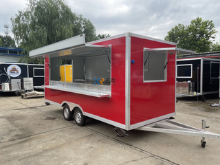KN-FS-490 Food Display Food Trailer With Deep Fryer Carts Mobile Trailers Small Design Kiosk Trailer Mobile Food Cart
