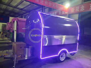 Most Popular Food Trailer Top Quality 250cm Two Wheels Food Truck Van Trailer Cart for Sale 
