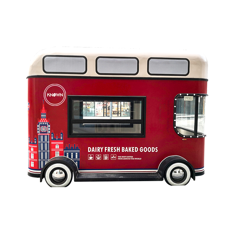 Mobile Retro Food Truck Catering Trailer Cart Custom Made Concession Bus Dining Van for Sale