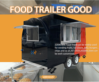 KN-FR-360W Food Trailer Ice Cream Trailer Food Truck Kitchen on Wheels Customized Enclosed Mobile Concession Food VendingTrailer