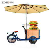 Multifunctional Commercial Pedal Takeaway Bicycle Coffee Tricycle Coffee Carts for Sale Food Stall Takeaway Tricycle