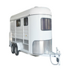 Top quality angle load trailer 2 horses awning white horse float trailer for sale